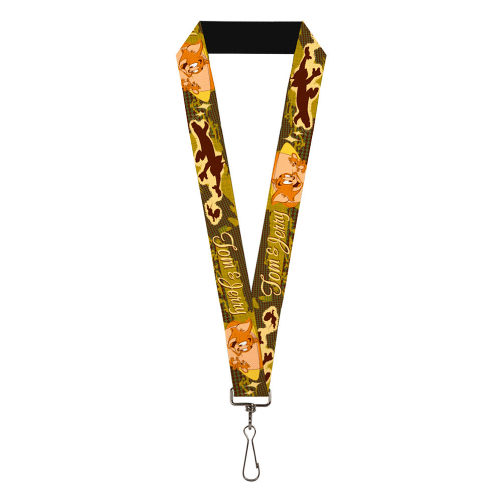 Lanyard - 1.0" - TOM & JERRY Tom Chasing Jerry Houndstooth Browns