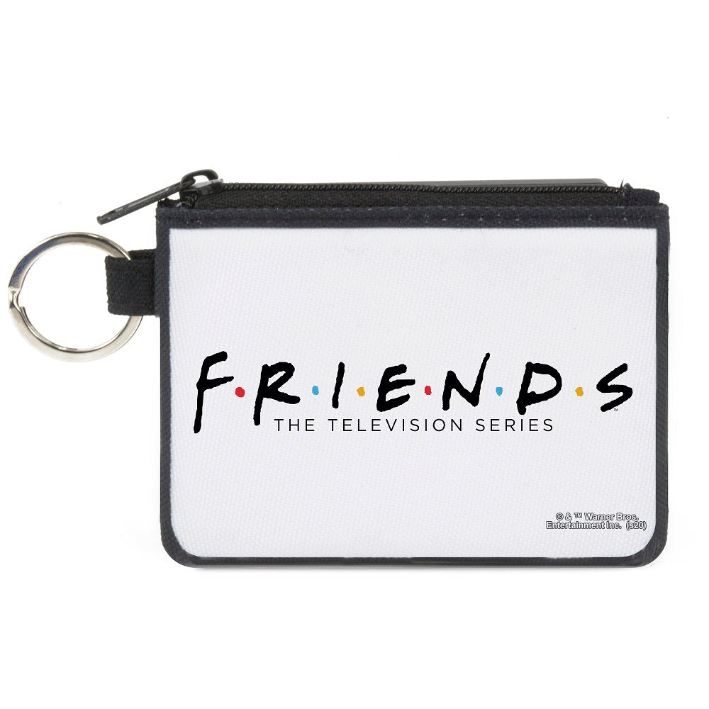 Canvas Zipper Wallet - MINI X-SMALL - FRIENDS-THE TELEVISION SERIES Logo White Black Multi Color