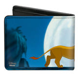 Bi-Fold Wallet - The Lion King Hakuna Matata Simba Pumbaa Timon Growing Up Moonlight Scene