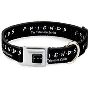 FRIENDS Logo Full Color Black/White/Multi Color Seatbelt Buckle Collar - FRIENDS-THE TELEVISION SERIES Logo Black/White/Multi Color