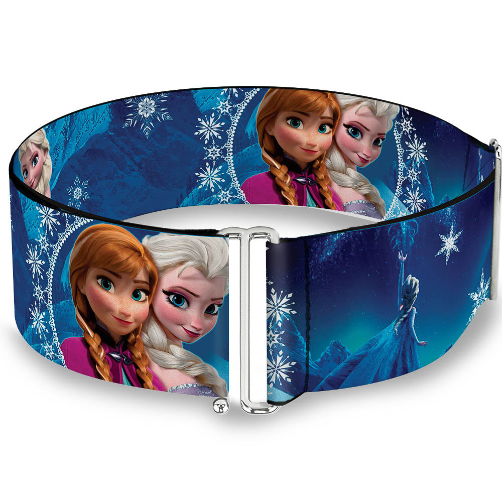 Cinch Waist Belt - Anna & Elsa Poses Castle & Mountains Blues