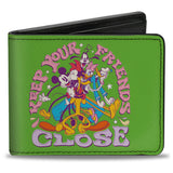 Bi-Fold Wallet - Disney The Sensational Six KEEP YOUR FRIENDS CLOSE Pose Green