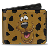 Bi-Fold Wallet - SCOOBY DOO CLOSE-UP Expression Spots Brown Black White