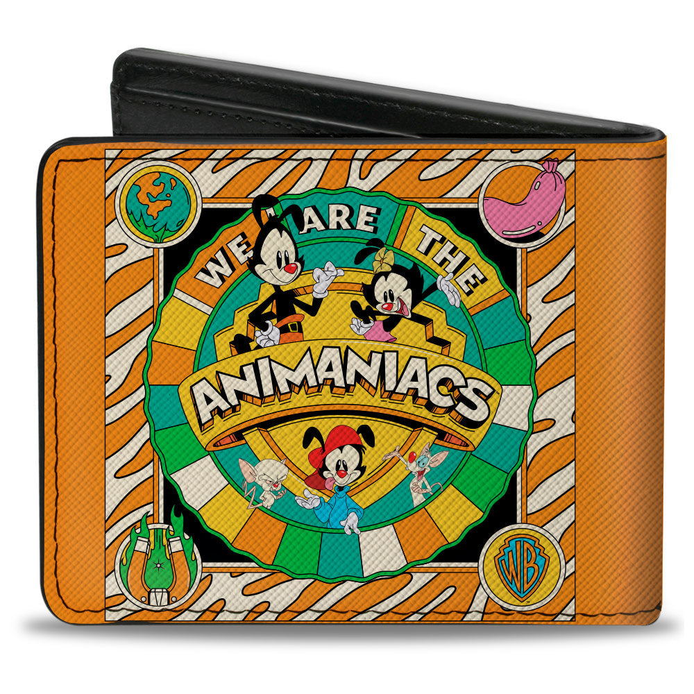 Bi-Fold Wallet - Animaniacs WE ARE THE ANIMANIACS Group Pose Orange White