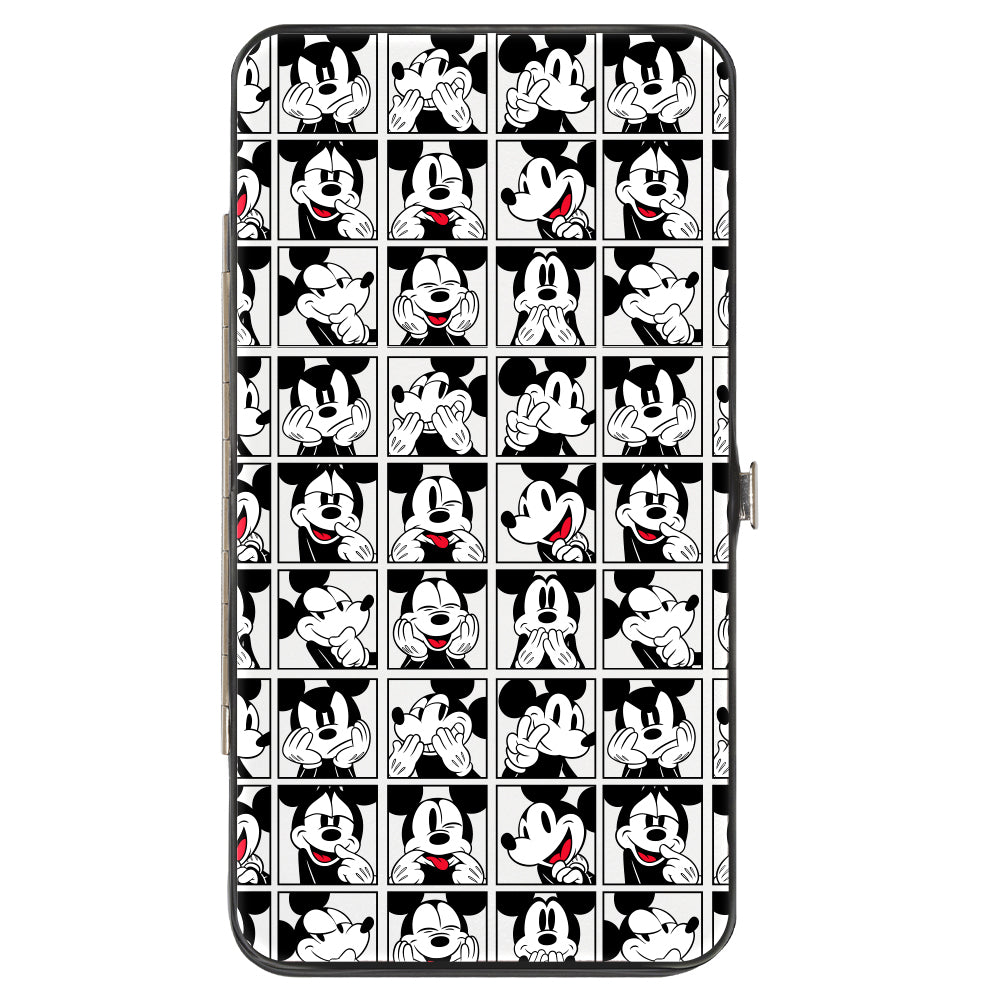 Hinged Wallet - Mickey Mouse Expression Blocks White Black Red