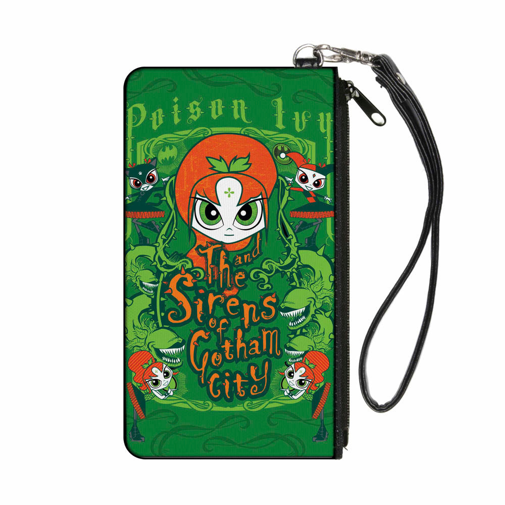 Canvas Zipper Wallet - SMALL - Chibi POISON IVY AND THE SIRENS OF GOTHAM CITY Ivy Greens