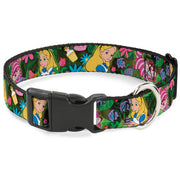 Plastic Clip Collar - Alice & Cheshire Cat Poses/Flowers