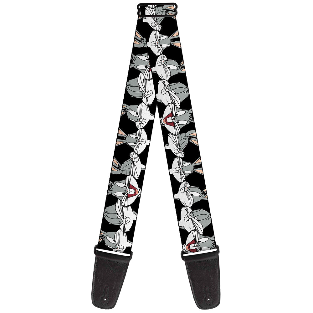 Guitar Strap - Bugs Bunny CLOSE-UP Expressions Black