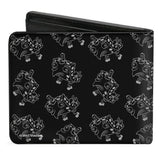 Bi-Fold Wallet - Mocking SpongeBob Pose Pose Outline Black Gray