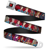 Descendants Apple Full Color Black Red Gold Seatbelt Belt - Descendants 11-Character Group Pose Reds/Gray Webbing