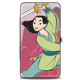 Hinged Wallet - Mulan Sword Action Pose + Landscape Pinks