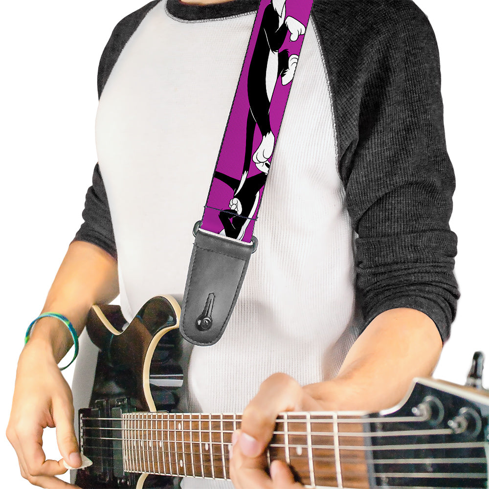 Guitar Strap - Sylvester the Cat Poses Purple