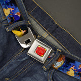 Beauty & the Beast Rose CLOSE-UP Full Color Yellow Red Seatbelt Belt - Belle & Beast Ballroom Dancing Scene Webbing