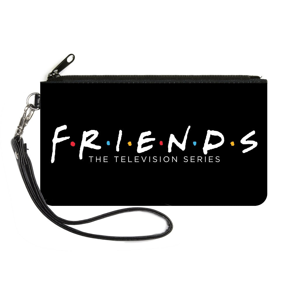 Canvas Zipper Wallet - LARGE - FRIENDS-THE TELEVISION SERIES Logo Black White Multi Color