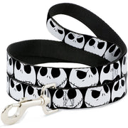 Dog Leash - Nightmare Before Christmas 7-Jack Expressions CLOSE-UP Black/White