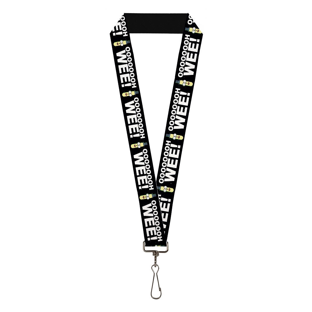 Lanyard - 1.0" - Rick and Morty Mr. Poopybutthole Face OOOOH WEE! Black White