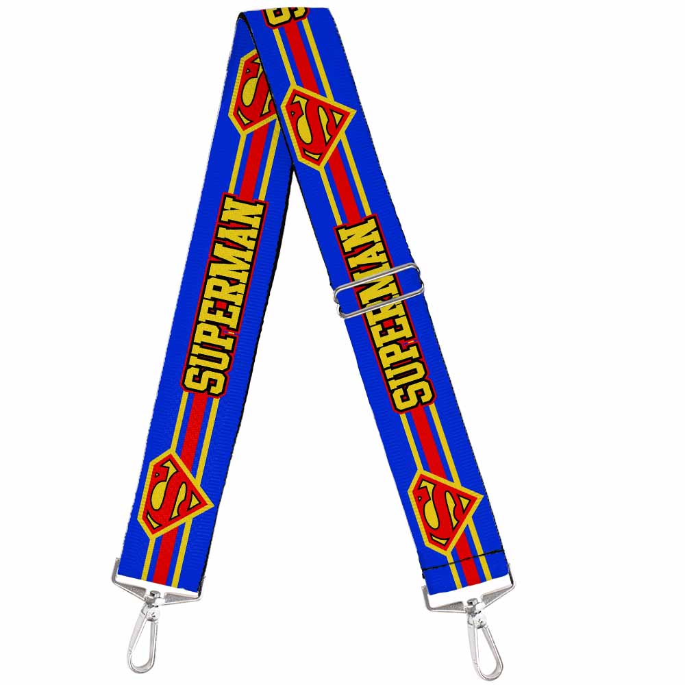 Purse Strap - SUPERMAN Shield Stripe Blue Yellow Red