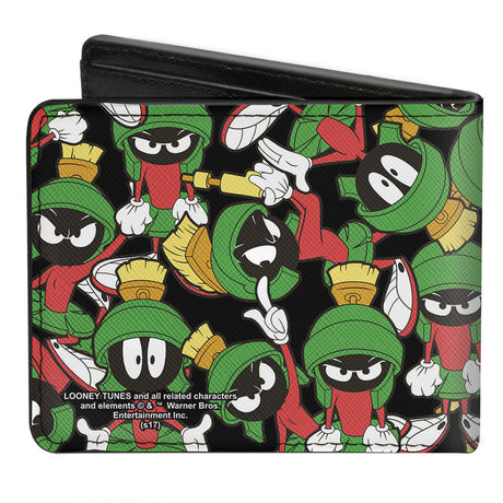 Bi-Fold Wallet - Marvin the Martian Poses Scattered Black