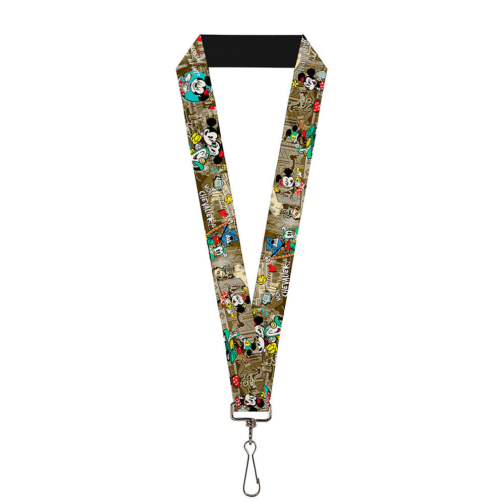 Lanyard - 1.0" - Mickey & Minnie Croissant de Triomphe Scenes