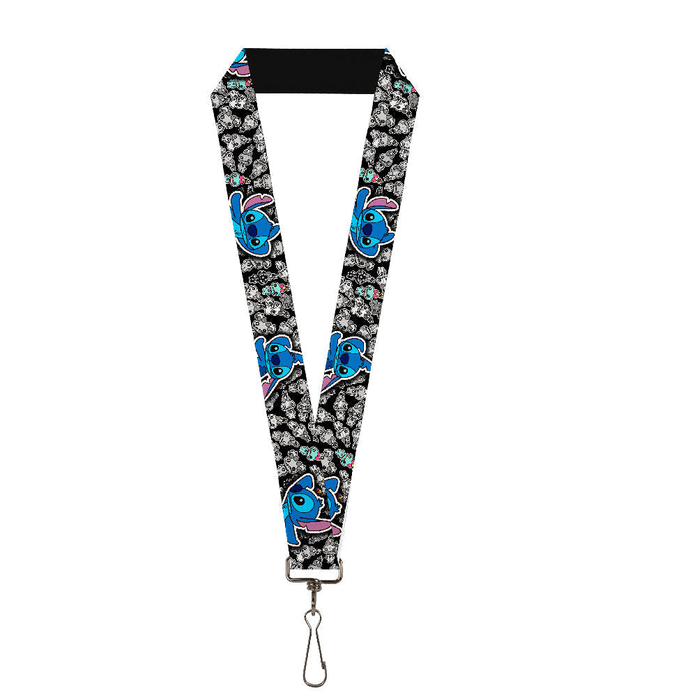 Lanyard - 1.0" - Stitch Poses Mini Scrump Scattered