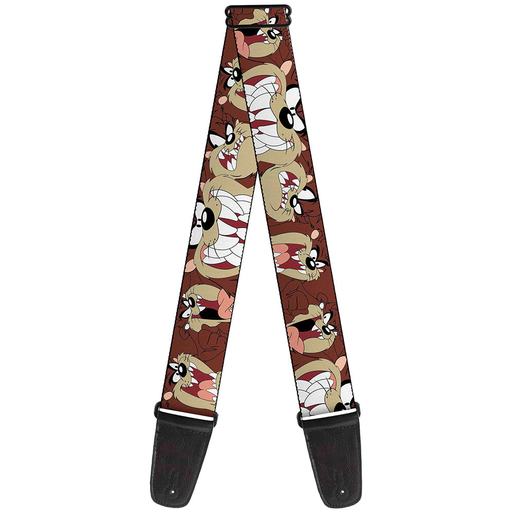 Guitar Strap - Tasmanian Devil Expressions Brown