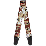 Guitar Strap - Tasmanian Devil Expressions Brown