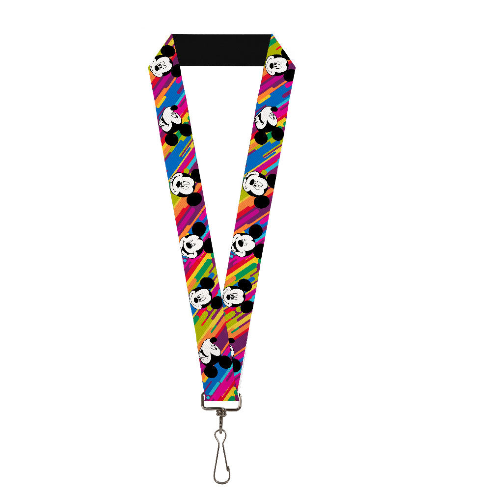 Lanyard - 1.0" - Mickey Mouse Expressions Multi Color White Black