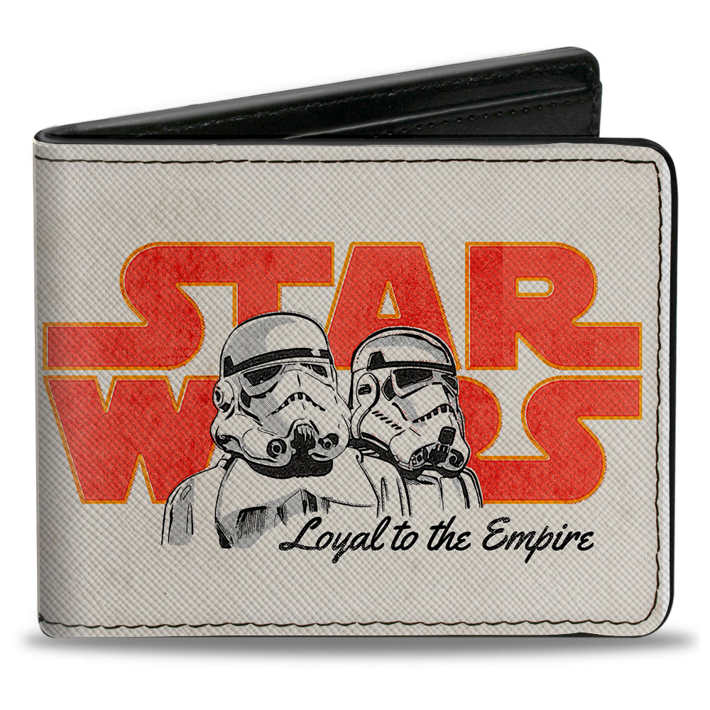 Bi-Fold Wallet - STAR WARS Stormtroopers Pose LOYAL TO THE EMPIRE Ivory Reds Black