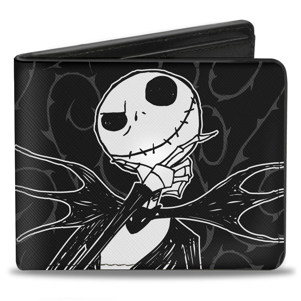 Bi-Fold Wallet - Jack Thinking Pose Thorny Vine Black Gray White