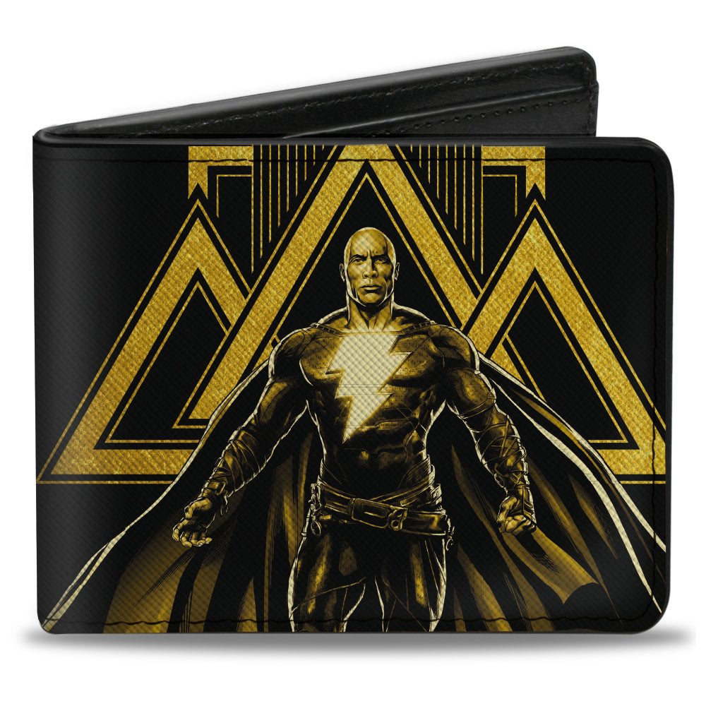 Bi-Fold Wallet - Black Adam Pose + Title Logo Black Yellows