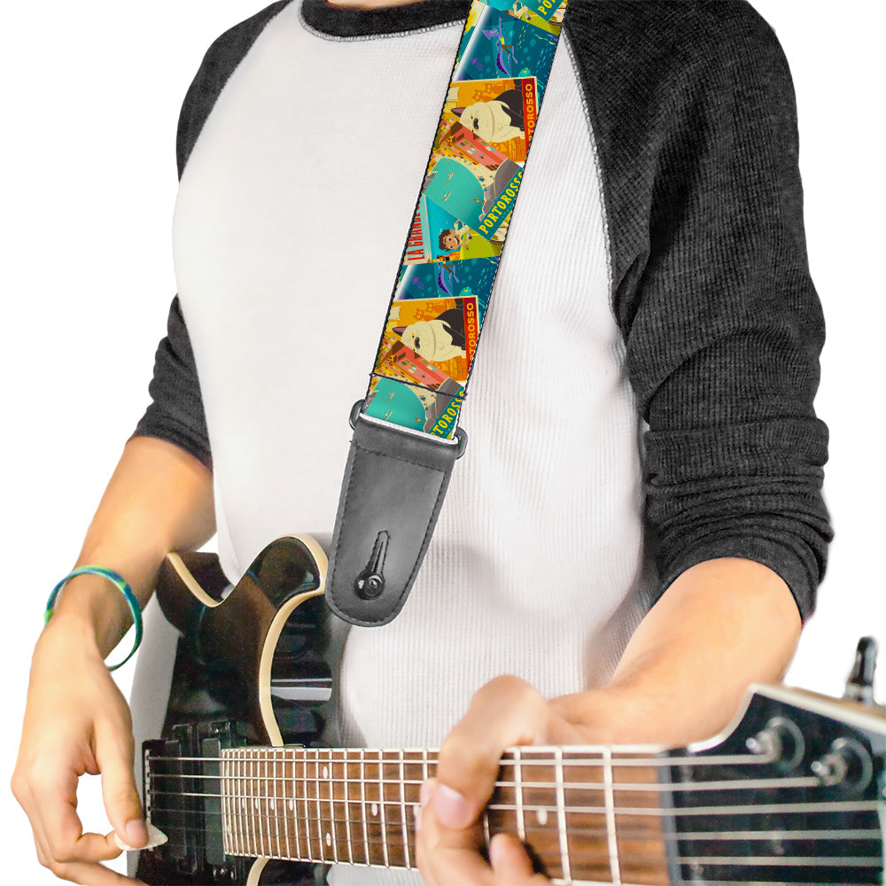 Guitar Strap - Luca The Piazza Poster Collage Stacked