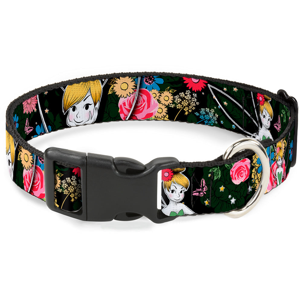 Plastic Clip Collar - Tinker Bell Poses/Sleeping Floral Collage