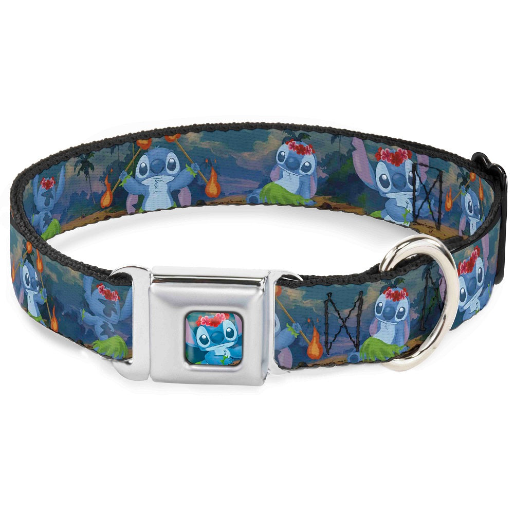 Stitch Hula Pose Full Color Seatbelt Buckle Collar - Stitch Hula Dance 5-Poses