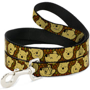 Dog Leash - Winnie the Pooh Expressions/Honeycomb Black/Browns