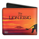 Bi-Fold Wallet - THE LION KING Hakuna Matata Simba Pumbaa Timon Sunset Silhouette Reds Black