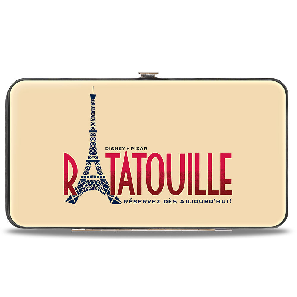 Hinged Wallet - Ratatouille Remy Eating Pose + Paris Logo Beige Reds Blues