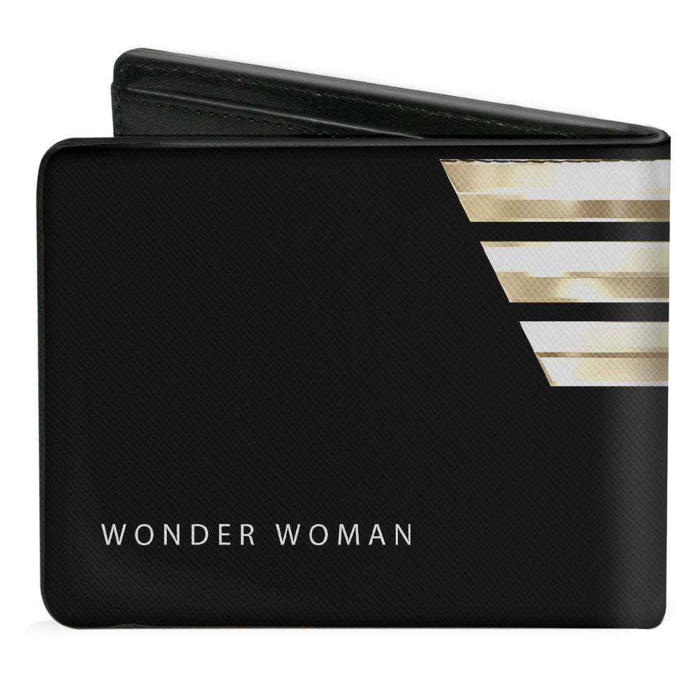 Bi-Fold Wallet - WONDER WOMAN 1984 WW Logo CLOSE-UP Black Golds