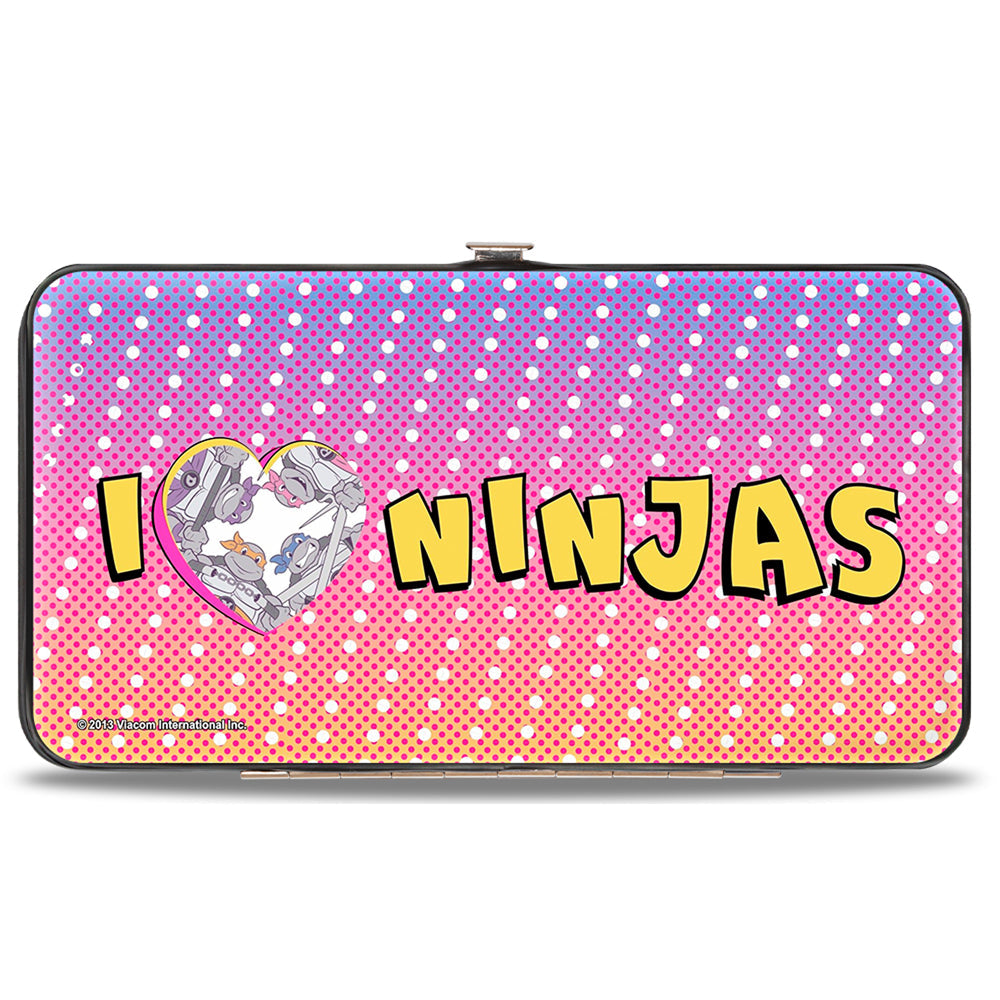 Hinged Wallet - Classic Teenage Mutant Ninja Turtles Group Pose + I "HEART" NINJAS Multi Pastel