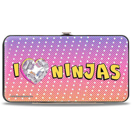 Hinged Wallet - Classic Teenage Mutant Ninja Turtles Group Pose + I "HEART" NINJAS Multi Pastel