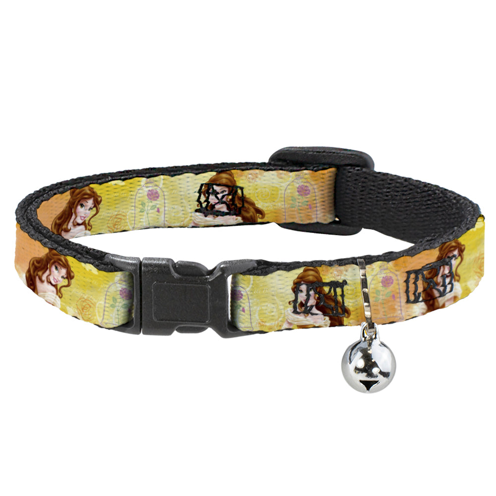 Cat Collar Breakaway - Belle Poses Enchanted Rose Story Script Yellow Pinks