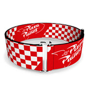 Cinch Waist Belt - Toy Story PIZZA PLANET Logo Checker Red White