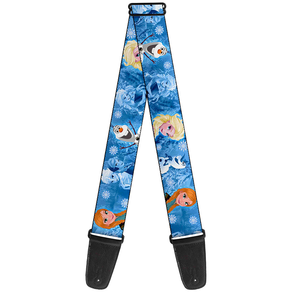 Guitar Strap - Frozen Character Poses Blues