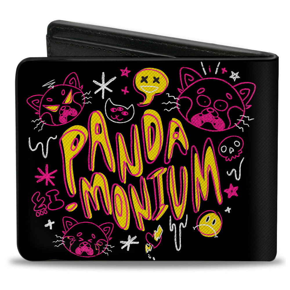 Bi-Fold Wallet - Turning Red Red Panda Mei PANDA-MONIUM Doodles Black Pink Yellow