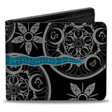 Bi-Fold Wallet - Raya and the Last Dragon Dragon Gem Sword and Icons Black Gray Blue