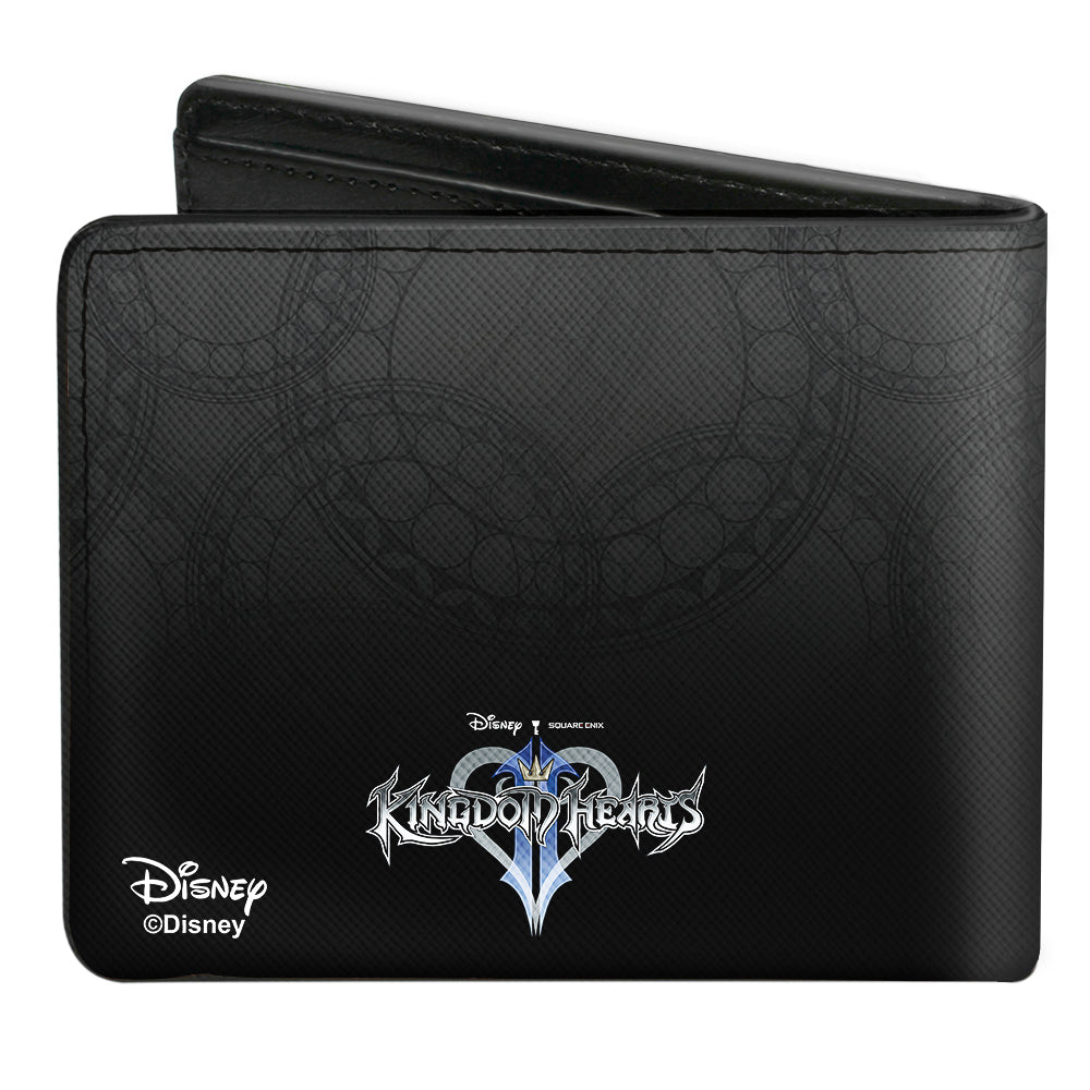 Bi-Fold Wallet - Kingdom Hearts II Master Form Sora Goofy Pose Logo Gray Fade