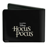 Bi-Fold Wallet - Hocus Pocus Sanderson Sisters BROOM SQUAD Crest Black White Multi Color