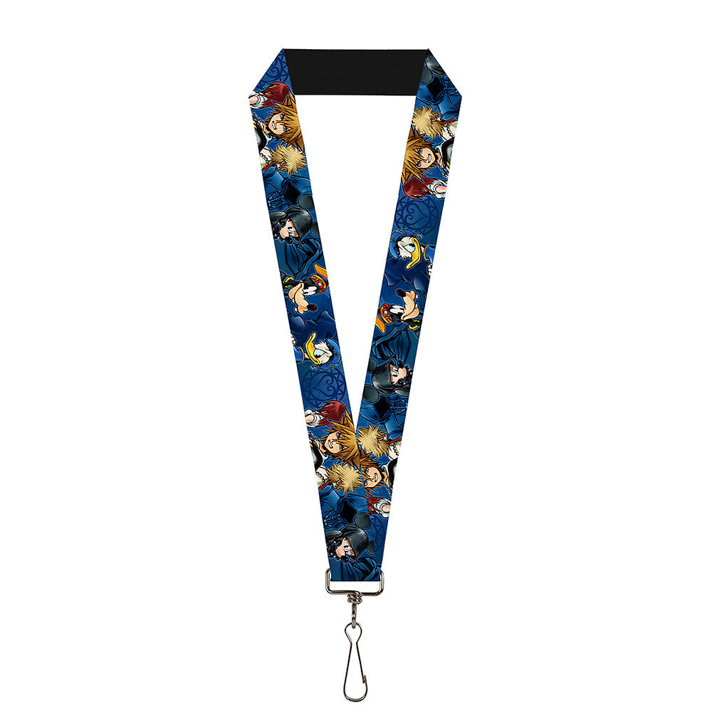 Lanyard - 1.0" - Kingdom Hearts 6-Character Pose Dark Blues