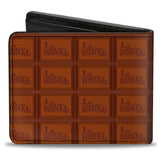 Bi-Fold Wallet - Willy Wonka and the Chocolate Factory WONKA Bar Blocks Browns