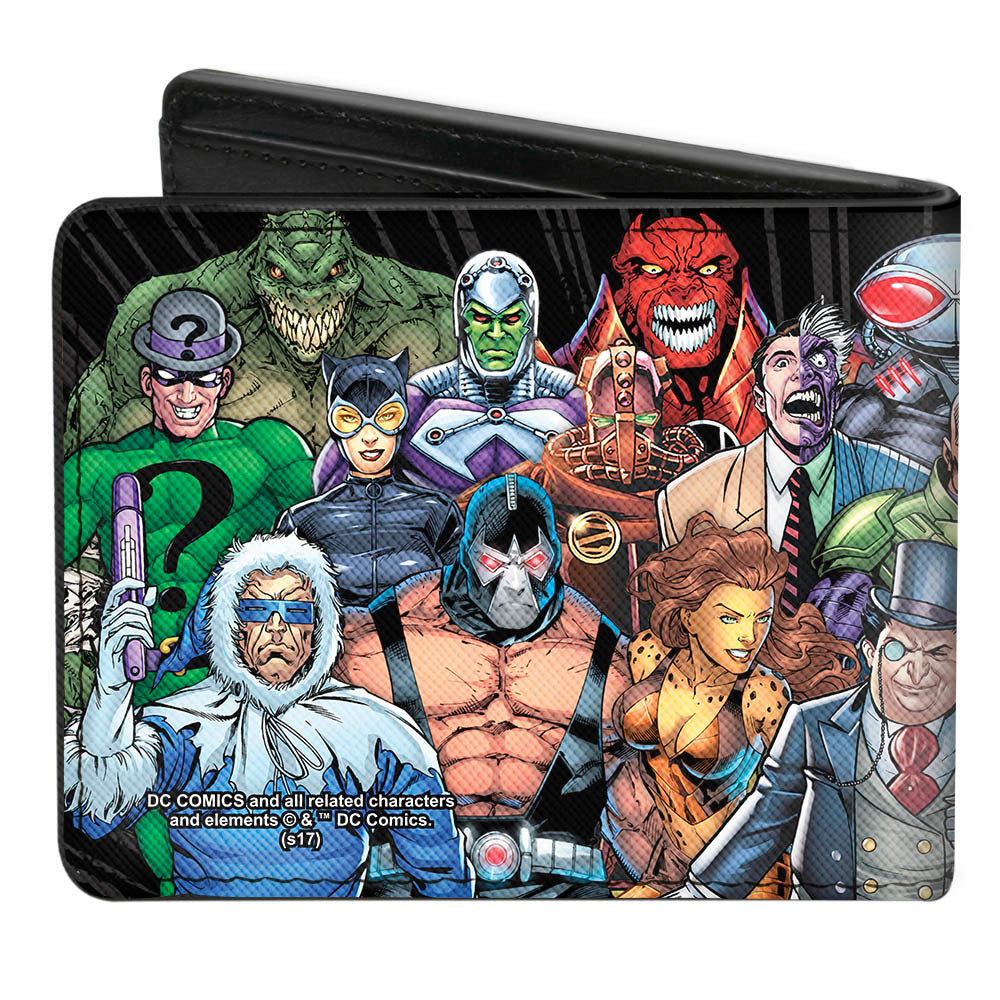 Bi-Fold Wallet - DC 23-Villains Group Pose Black Gray