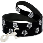 Dog Leash - Winchester Pentagram Repeat Black/White